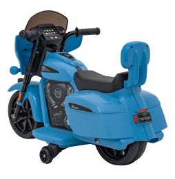 Vehicul chopper indian albastru cu motor de 35W