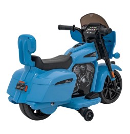 Vehicul chopper indian albastru cu motor de 35W