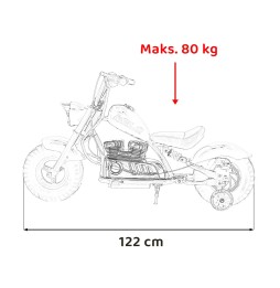 Motorek chopper warrior czerwony dla dzieci - zabawka