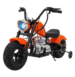 Motocicletă chopper warrior portocalie pentru copii