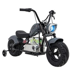 Gray Chopper Warrior Motorcycle for Kids with MP3