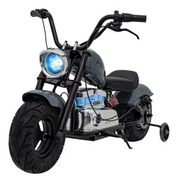 Gray Chopper Warrior Motorcycle for Kids with MP3