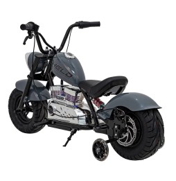 Gray Chopper Warrior Motorcycle for Kids with MP3