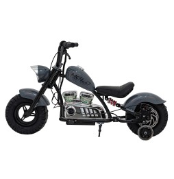 Gray Chopper Warrior Motorcycle for Kids with MP3