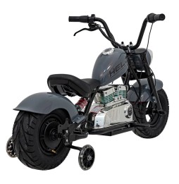 Gray Chopper Warrior Motorcycle for Kids with MP3