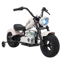 Motocicletă chopper warrior albă pentru copii