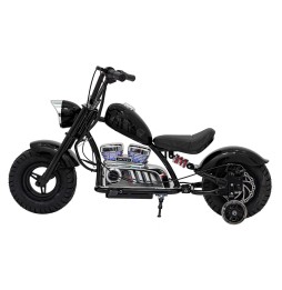 Motocicleta chopper warrior neagră pentru copii - 350W