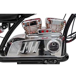 Motocicleta chopper warrior neagră pentru copii - 350W