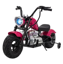 Pink Chopper Motorcycle for Kids with Audio Panel