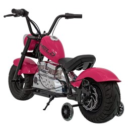 Pink Chopper Motorcycle for Kids with Audio Panel