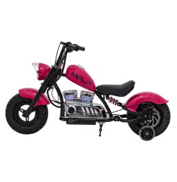 Pink Chopper Motorcycle for Kids with Audio Panel