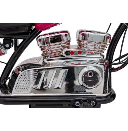 Pink Chopper Motorcycle for Kids with Audio Panel