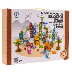 Set blocuri magnetice ZOO 153 elemente