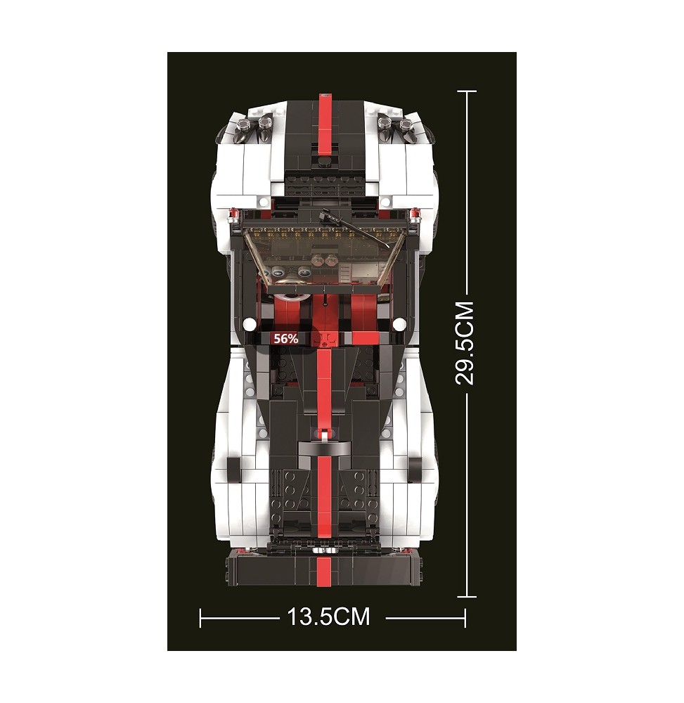 Set blocuri mașinuță sport 960 elemente - alb