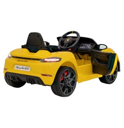 Vehicul Porsche Spyder RS 718 galben pentru copii