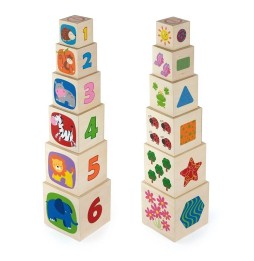 Viga 50392 Educational Pyramid - Wooden Blocks