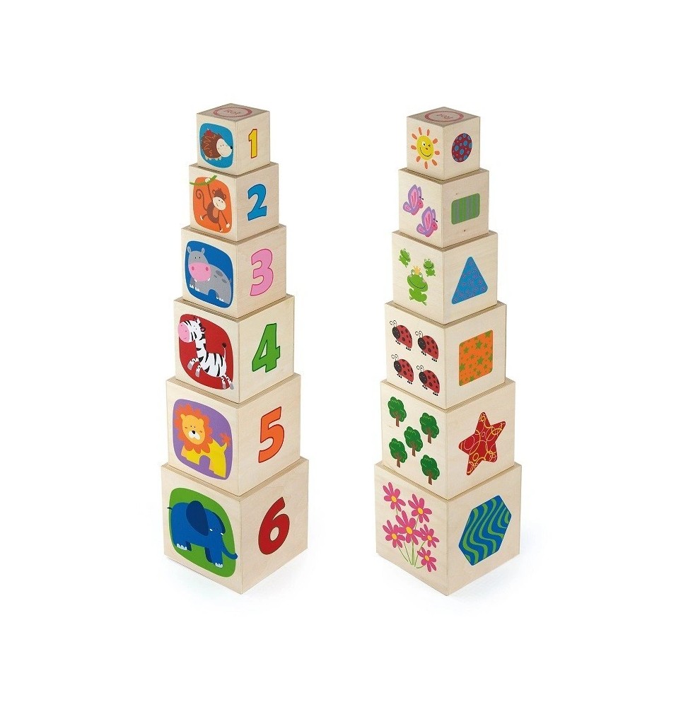 Viga 50392 Educational Pyramid - Wooden Blocks