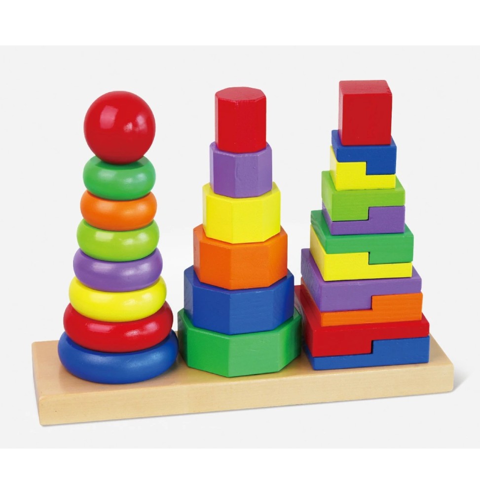 Viga 50567 - Set of 3 Colorful Stacking Toys