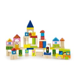 Viga 50287 75 Piece Wooden Blocks - City