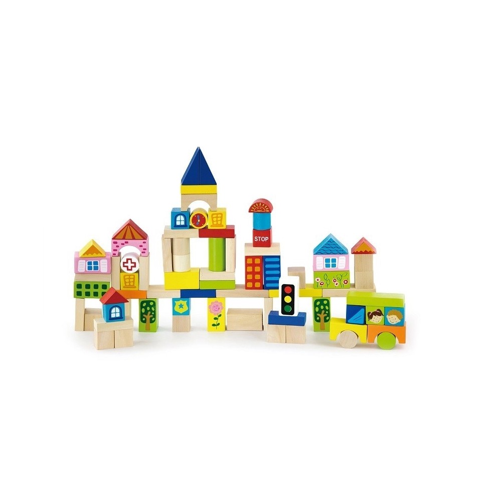 Viga 50287 75 Piece Wooden Blocks - City