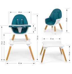 2in1 Feeding Chair Malmo Dark Green