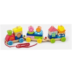 Viga Colorful Pull-Along Train for Kids