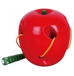 Viga Worm Lacing Toy in an Apple