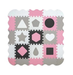 Jolly 3x3 Puzzle Foam Mat - Pink and Grey