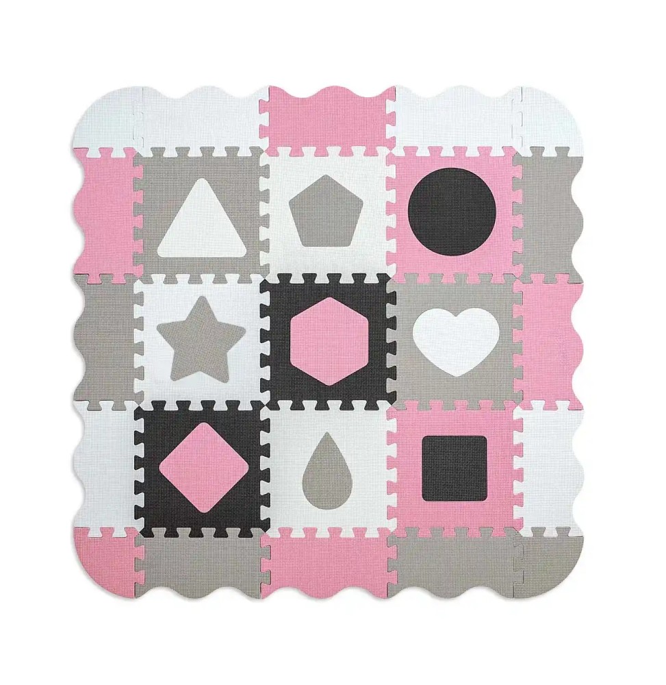 Jolly 3x3 Puzzle Foam Mat - Pink and Grey