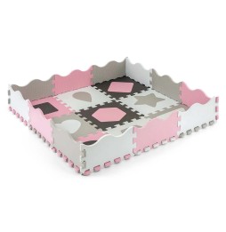 Jolly 3x3 Puzzle Foam Mat - Pink and Grey