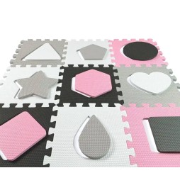 Jolly 3x3 Puzzle Foam Mat - Pink and Grey