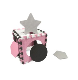 Jolly 3x3 Puzzle Foam Mat - Pink and Grey