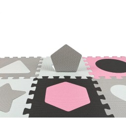 Jolly 3x3 Puzzle Foam Mat - Pink and Grey