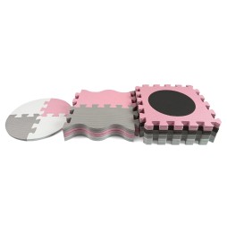 Jolly 3x3 Puzzle Foam Mat - Pink and Grey