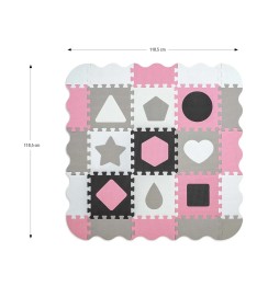 Jolly 3x3 Puzzle Foam Mat - Pink and Grey