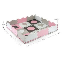 Jolly 3x3 Puzzle Foam Mat - Pink and Grey