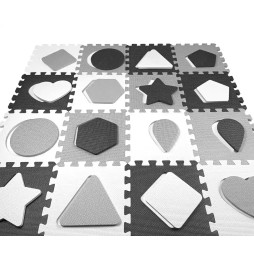 Jolly Foam Puzzle Mat 4x4 Shapes - Grey