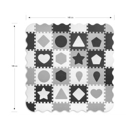 Jolly Foam Puzzle Mat 4x4 Shapes - Grey