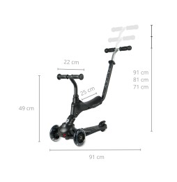 Qplay Sema Pro 3in1 Scooter Black