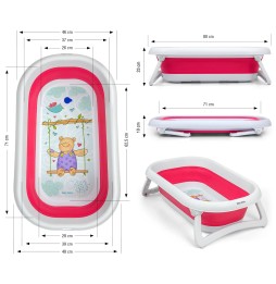 Aqua Pink Foldable Bathtub - Milly Mally