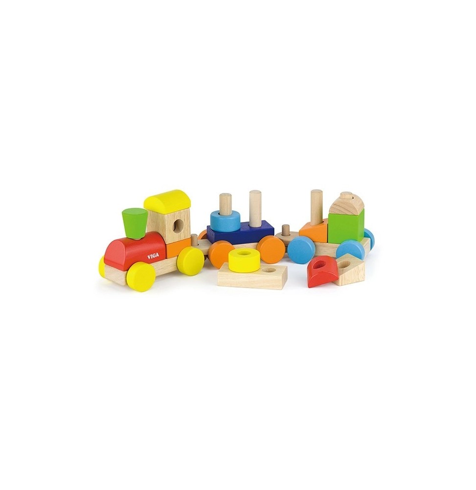 Viga 51610 Colorful Train with Blocks