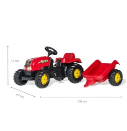 Rolly Kid Tractor with Trailer Red