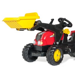 Rolly Kid Tractor with Bucket and Trailer Red