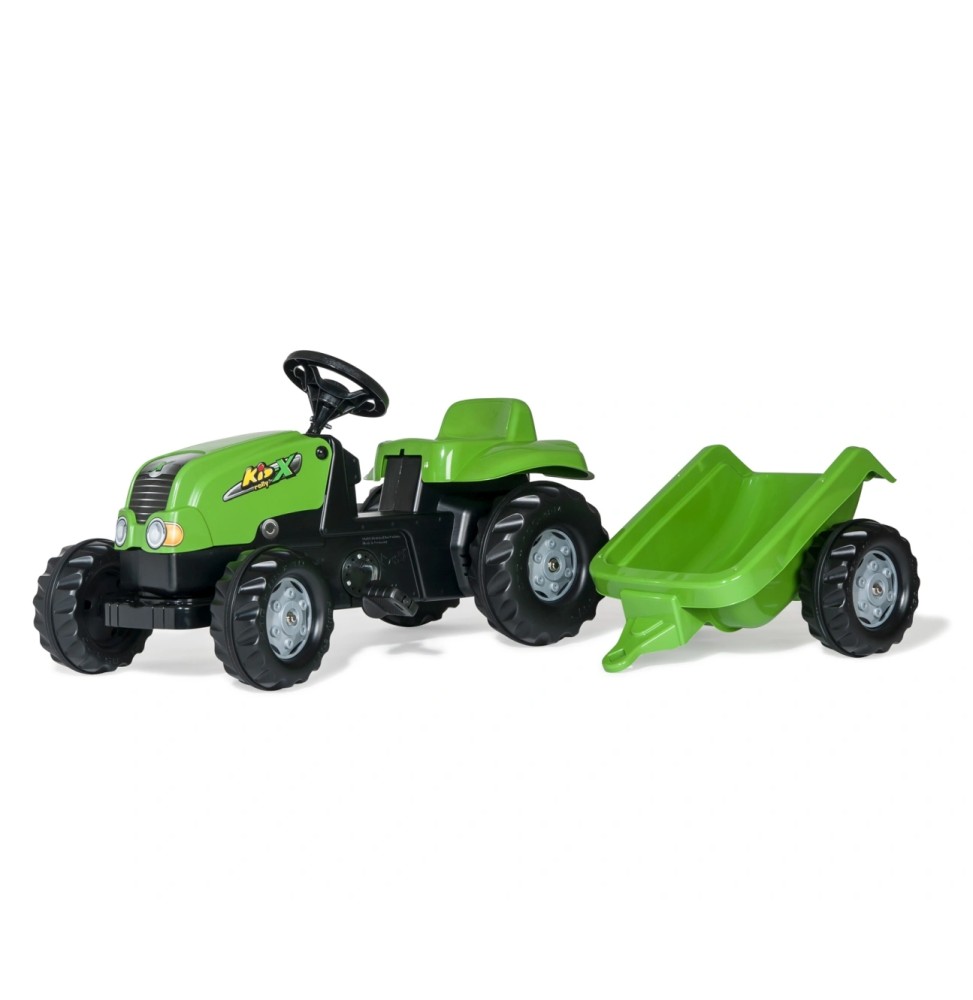 Rolly Kid Tractor with Trailer Green