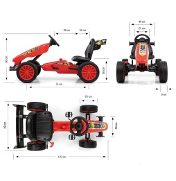 Rocket Red Go-Kart for Kids 3+