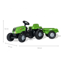 Tractor Rolly Kid cu Remorcă Verde