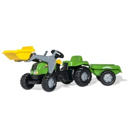 Tractor Rolly Kid X cu cupă și remorcă Verde