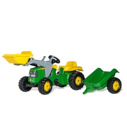 Rolly Kid John Deere Tractor with Bucket and Trailer