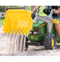 Rolly Kid John Deere Tractor with Bucket and Trailer