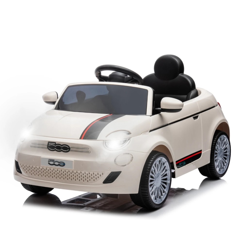 Battery-Powered Fiat 500e Vehicle White